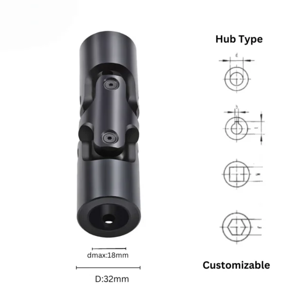 18mm Bore 32x130mm small precision double universal joint