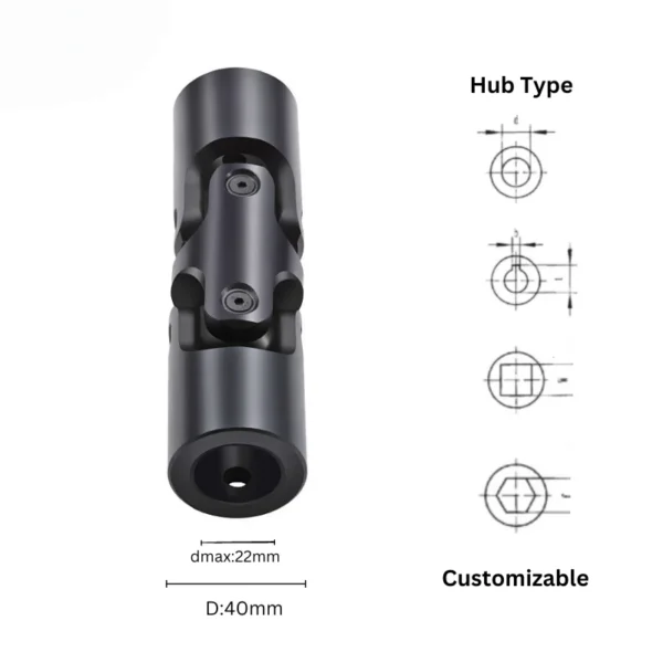22mm Bore 40x164mm machinery cardan universal joint bore