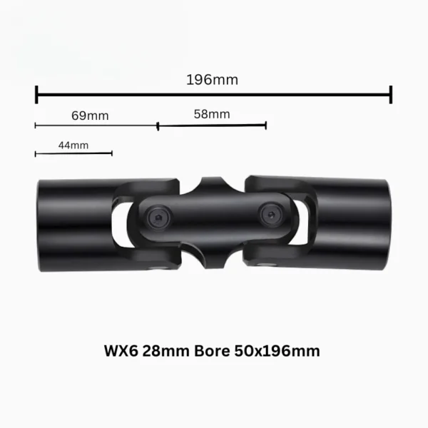 28mm Bore 50x196mm steel double cardan universal joint
